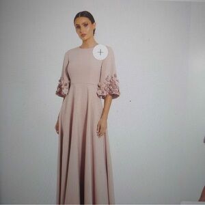 Mac Duggal Pink Bell Sleeve Gown for Weddings